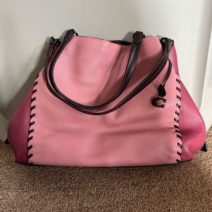 Pink Leather Coach Lexy Purse